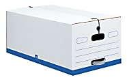Office Depot® Brand Quick Set Up Standard-Duty Storage Boxes, Legal Size, 24" x 15" x 10", White/Blue, Pack Of 12 - 0800703 1 thumbnail image