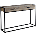 Monarch Specialties Accent Table With 2 Drawers, Rectangular, Dark Taupe/Black