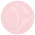 Amscan Divided Round Plates, 10-1/4", Blush Pink, Pack Of 40 Plates