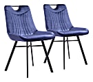 Zuo Modern Tyler Dining Chairs, Blue, Set Of 2 Chairs