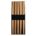 Joyce Chen Reusable Burnished Bamboo Chopsticks, 9"H x 1/4"W x 1/4"D, Pack Of 5 Pairs