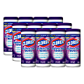Clorox Bleach-Free Scented Disinfecting Wipes - Ready-To-Use Wipe - Fresh Lavender Scent - 7" Width x 8" Length - 36 / Canister - 12 / Carton - White 1 thumbnail image
