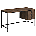 Monarch Specialties Pollard 56"W 3-Drawer Computer Desk, Brown/Black 1 thumbnail image