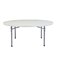 National Public Seating Blow-Molded Folding Table, Round, 71"W x 71"D, Light Gray/Gray