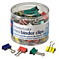 OIC® Binder Clips Tub, Mini Clips, 9/16", Assorted Colors, Pack Of 60