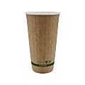 Planet+ Compostable Hot Cups, Double-Wall, 20 Oz, Brown, Pack Of 600 Cups