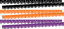 Barker Creek Double-Sided Scalloped Borders, 2-1/4" x 36", Halloween, 13 Strips Per Pack, Set Of 3 Packs