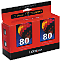 Lexmark™ 80 (15M1335) Color Ink Cartridges, Pack Of 2