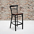 Flash Furniture 2-Slat Ladder Back Restaurant Bar Stool, Cherry/Black