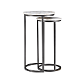 Powell Wolstan Nesting Tables, 31"H x 16-1/2"W x 16-1/2"D, Gray/White, Set Of 2 Tables