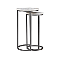 Powell Wolstan Nesting Tables, 31"H x 16-1/2"W x 16-1/2"D, Gray/White, Set Of 2 Tables 1 thumbnail image