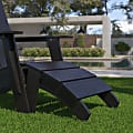 Flash Furniture Sawyer Modern All-Weather Poly Resin Wood Adirondack Ottoman Foot Rest, Black 1 thumbnail image
