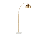 LumiSource March Floor Lamp, 74"H, Gold Shade/White Marble Base
