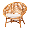 bali & pari Aerin Natural Rattan Accent Chair, White 1 thumbnail image