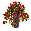 Nearly Natural Bougainvillea 26”H Artificial Plant With Planter, 26”H x 26”W x 26”D, Red/Gray