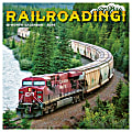 2024 Willow Creek Press Scenic Monthly Wall Calendar, 12" x 12", Railroads, January To December