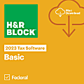 H&R Block Tax Software Basic, 2023, 1-Year Subscription, Mac Compatible, ESD