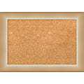 Amanti Art Rectangular Non-Magnetic Cork Bulletin Board, Natural, 21” x 15”, Eva Ombre Gold Narrow Plastic Frame