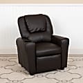 Flash Furniture Contemporary Kids' Recliner With Cup Holder And Headrest, Brown