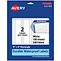 Avery® Waterproof Permanent Labels, 94265-WMF100, Rectangle, 11" x 3", White, Pack Of 200