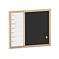 Martha Stewart Everette Magnetic Weekly Calendar Dry-Erase/Chalk Board, 18" x 24", Light Natural Woodgrain 1 thumbnail image