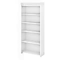 Bush Business Furniture Fairview 69"H 5-Shelf Bookcase, Shiplap Gray/Pure White, Standard Delivery