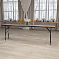 Flash Furniture Rectangular Wood Folding Seminar Table, 30-1/4"H x 18"W x 96"D, Natural