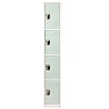 Alpine AdirOffice 4-Tier Steel Lockers, 72"H x 12"W x 12"D, Misty Green, Pack Of 2 Lockers 1 thumbnail image