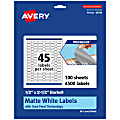 Avery® TrueBlock® Labels With Sure Feed®, 94749-TWMP100, Barbell, 1/2" x 2-1/2", Matte White, Pack Of 4500 1 thumbnail image