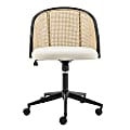 Eurostyle Dagmar Adjustable Fabric Low-Back Office Task Chair With Cane Back, Black/Natural 1 thumbnail image