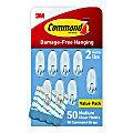 Command Removable Plastic Cabinet Hooks, 50-Command Hooks, 50-Command Strips, Damage-Free, Clear