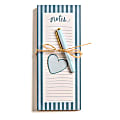 Eccolo List Pad With Pen, 4" x 10", 100 Sheets, Blue Stripes 1 thumbnail image
