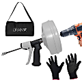 DrainX SPINFEED Drum Auger Drain Snake, 50’, White 1 thumbnail image