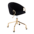 LumiSource Claire Task Chair, Black/Gold