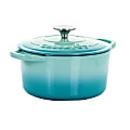 Crock-Pot Artisan 2-Piece Enameled Cast Iron Dutch Oven, 3 Quarts, Aqua Blue 1 thumbnail image