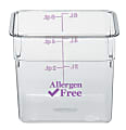 Cambro Camwear 6-Quart CamSquare Storage Containers, Allergen-Free Purple, Set Of 6 Containers