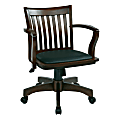 Office Star™ Deluxe Wood Banker's Chair With Padded Seat, Black/Espresso