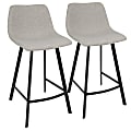 LumiSource Outlaw Counter Stools, Black/Gray, Set Of 2 Stools 1 thumbnail image