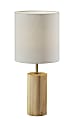 Adesso® Dean Table Lamp, 30-1/2"H, White Shade/Natural Oak Base