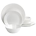 Gibson Ultra Courtyard 12-Piece Tempered Opal Glass Dinnerware Set, White 1 thumbnail image