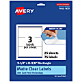 Avery® Permanent Labels With Sure Feed®, 94251-CMF25, Rectangle, 3-1/4" x 8-3/8", Matte Clear, Pack Of 75 1 thumbnail image