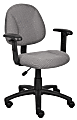 Boss Office Products Deluxe Posture Fabric Mid-Back Task Chair, Gray/Black