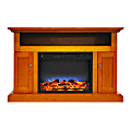 Cambridge® Sorrento Electric Fireplace With Multicolor LED Insert And Entertainment Stand, 47"W, Teak