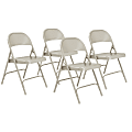 National Public Seating Series 50 Steel Folding Chairs, Gray, Set Of 4 Chairs