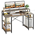 Bestier 56"W Student Desk With Monitor Stand & Storage Shelf, Gray Wash 1 thumbnail image