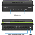 TRENDnet 8-Port Unmanaged 10/100 Mbps GREENnet Ethernet Desktop Switch; TE100-S8; 8x 10/100 Mbps Ethernet Ports; 1.6 Gbps Switching Capacity 1 thumbnail image
