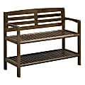 New Ridge Home Goods Abingdon Bench With Shelf, Antique Chestnut 1 thumbnail image