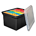 Innovative Storage Designs Stackable File Totes, Legal Size, Black/Clear
