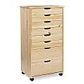 Linon Casimer 8-Drawer Rolling Home Office Storage Cart, Natural