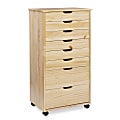 Linon Casimer 8-Drawer Rolling Home Office Storage Cart, Natural 1 thumbnail image